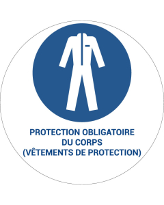 Panneau pictogramme Protection obligatoire du corps (vêtements de protection)