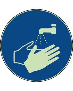  Panneau Lavage obligatoire des mains photoluminescent