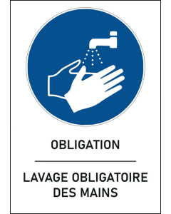 Panneau Lavage obligatoire des mains