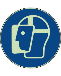  Panneau Protection obligatoire du visage (visière de protection) photoluminescent