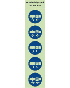 Autocollants photoluminescents Attacher la ceinture de sécurité  5Ph