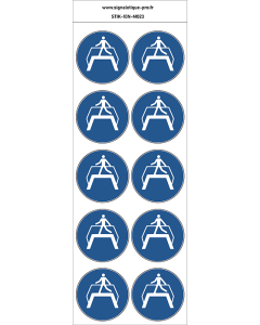 Autocollants Utiliser la passerelle - M023 norme iso 7010 – par Lot de 10