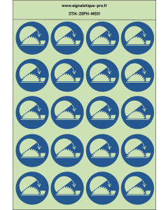 Autocollants photoluminescents Utiliser le capot de protection de la scie circulaire 20Ph