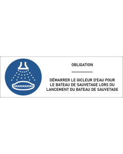 Panneau Démarrer le gicleur d'eau