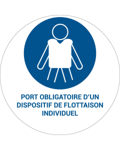 Panneau pictogramme Port obligatoire d’un dispositif de flottaison individuel
