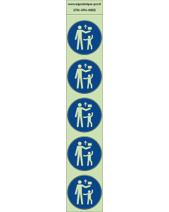 Autocollants photoluminescents Tenir hors de portée des enfants - M055 norme iso 7010 – par Lot de 5