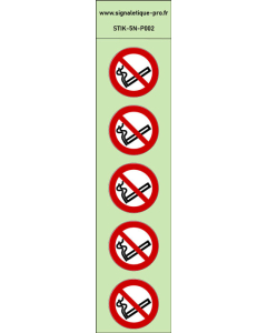  Autocollants   photoluminescents  Interdiction de fumer