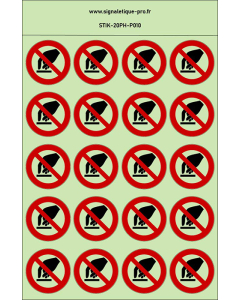 Autocollants photoluminescents Interdiction de toucher 20Ph