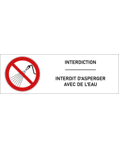 Signalétique interdit d'asperger avec de l'eau
