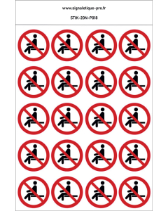 Panneau Interdiction de s’asseoir 20N