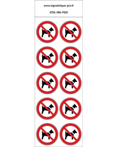 Panneau Interdit aux chiens 10N