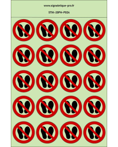 Autocollants photoluminescents Ne pas marcher ou stationner à cet endroit  20Ph