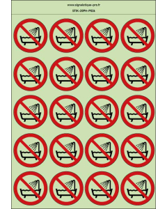 Autocollants photoluminescents Ne pas utiliser ce dispositif dans une baignoire, une douche ou dans un réservoir rempli d'eau - Lot de 20
