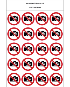 Panneau Interdiction de photographier 20N