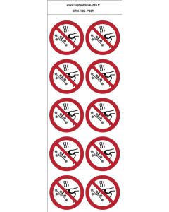 Autocollants Travaux à chaud interdits -Lot de 10