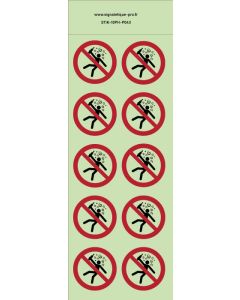 Autocollants photoluminescents  Interdit aux personnes en état d’ivresse  -P043  norme iso 7010 – par Lot de 10