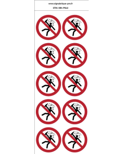 Autocollants Interdit aux personnes en état d’ivresse - P043 norme iso 7010 – par Lot de 10
