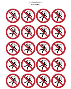 Autocollants Interdit aux personnes en état d’ivresse - P043 norme iso 7010 – par Lot de 20