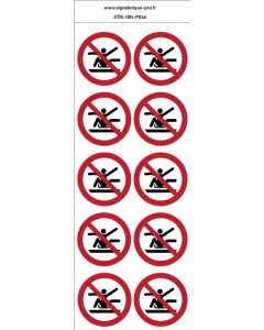 Autocollants Ne pas s’étirer hors de la luge -P046 norme iso 7010 – par Lot de 10