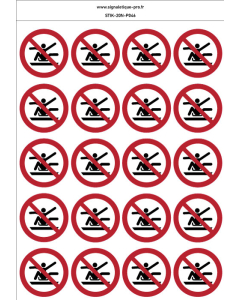 Autocollants Ne pas s’étirer hors de la luge -P046 norme iso 7010 – par Lot de 20