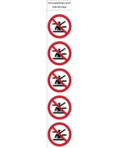 Autocollants Ne pas s’étirer hors de la luge -P046 norme iso 7010 – par Lot de 5