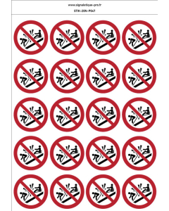 Autocollants Ne pas percuter les luges - P047 norme iso 7010 – par Lot de 20
