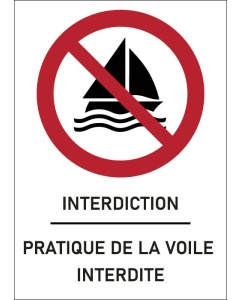 Panneau Pratique de la voile interdite