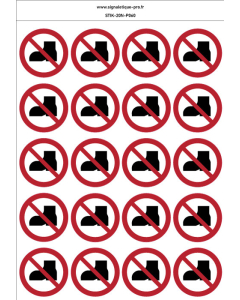 Autocollants  Chaussures d’extérieur interdites - P060 norme iso 7010 – par Lot de 20