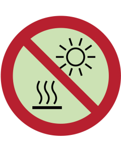  Panneau Ne pas exposer à la lumière directe du soleil ni à une surface chaude photoluminescent