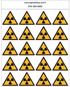 Panneau Matières radioactives ou radiations ionisantes 20N