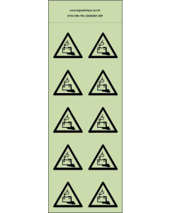 Autocollants photoluminescents Danger batterie – par Lot de 10