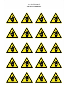 Panneau Autocollants Danger électrocution des mains – 20N