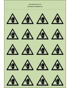 Panneau Autocollants photoluminescents Danger électrocution des mains – 20Ph