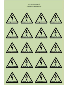 Panneau Autocollants photoluminescents Danger de mort – 20Ph