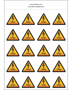 Panneau Autocollants Danger de mort haute tension – 20N