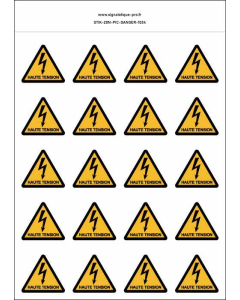 Panneau Autocollants Danger de mort haute tension 2 – 20N