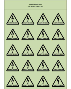 Panneau Autocollants photoluminescents Danger de mort haute tension 2 – 20Ph