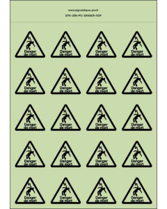 Panneau Autocollants photoluminescents Danger de mort par électrocution – 20Ph
