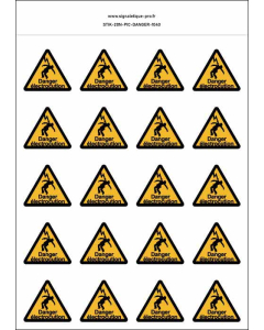 Panneau Autocollants Danger électrocution – 20N