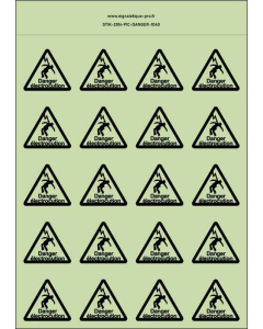 Panneau Autocollants photoluminescents Danger électrocution –  20Ph