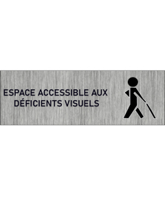 Plaque de porte Espace accessible aux déficients visuels