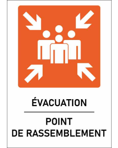 Panneau Point de rassemblement format A orange