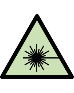 Panneau de danger rayonnement laser photoluminescent