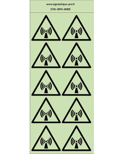Autocollants photoluminescents Radiations-non-ionisantes 10Ph