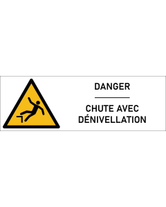 Signalétique danger chute avec dénivellation