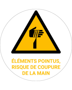 Panneau pictogramme Éléments pointus, risque de coupure de la main