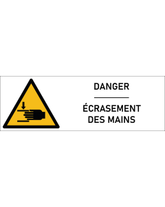 Signalétique danger écrasement des mains