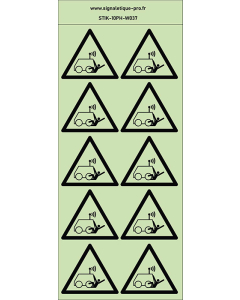 Autocollants photoluminescents  blessures causées par des véhicules automatisés ou télécommandés 10Ph