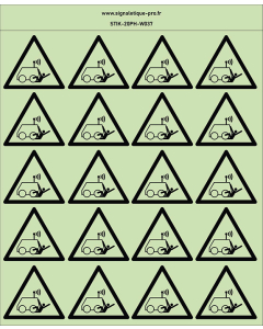 Autocollants photoluminescents  blessures causées par des véhicules automatisés ou télécommandés 20Ph