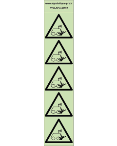 Autocollants photoluminescents  blessures causées par des véhicules automatisés ou télécommandés 5Ph
